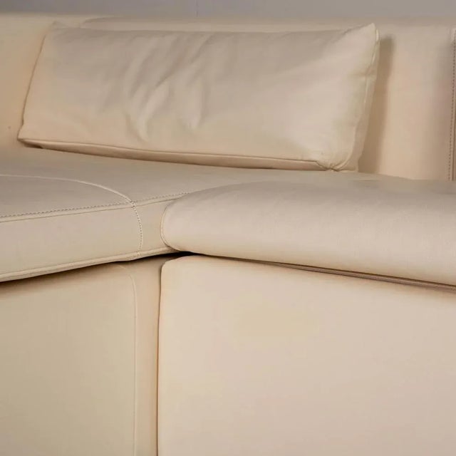 Cream Leather Ds 7 Corner Sofa from de Sede For Sale - Image 3 of 9