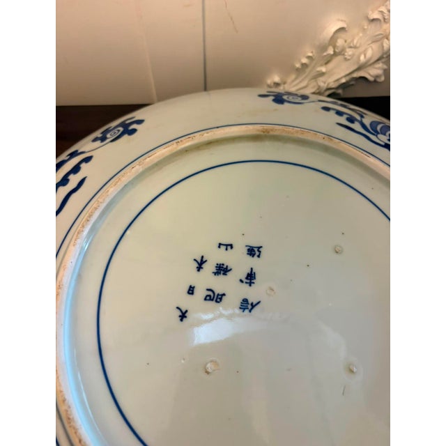 Large Antique Japanese Arita Imari Blue and White Porcelain Chargers, 1900, Set of 2 For Sale - Image 14 of 18