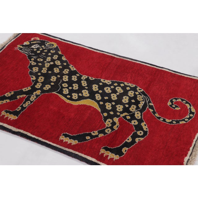 Vintage Gabbeh Leopard Pictorial Rug by Rug & Kilim, Afghanistan, 1950-1959 For Sale In New York - Image 6 of 10