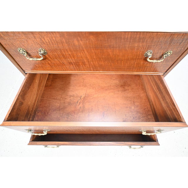 Kindel Georgian Mahogany Highboy Chest of Drawers | Newly Refinished For Sale - Image 10 of 14