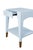 Worlds Away Matthew Izzo Home Patti Glossy Light Blue Lacquer One Drawer Side Table With Antique Brass Foot Caps For Sale - Image 4 of 6