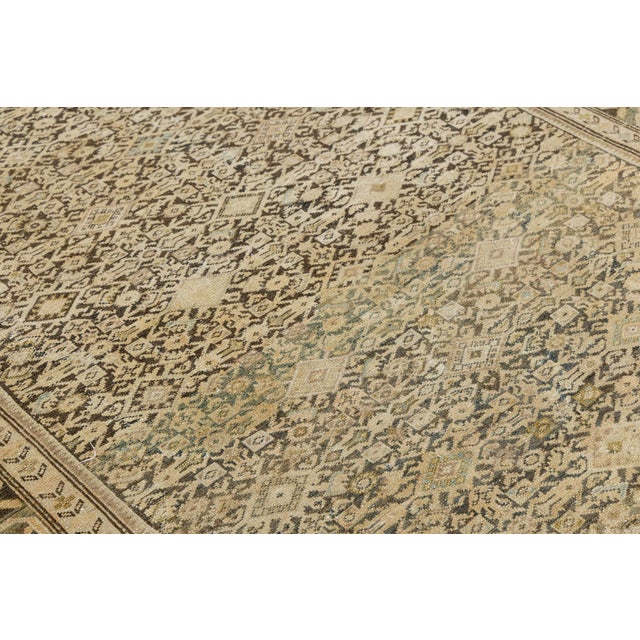 Textile Antique 19th Century Malayer Rug, Muted Wool Gallery Runner For Sale - Image 7 of 11