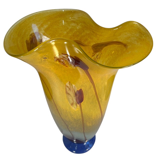 Horia-Constantin Puscariu Signed 17 + Tall Abstract Floral Art Glass Vase For Sale - Image 11 of 18