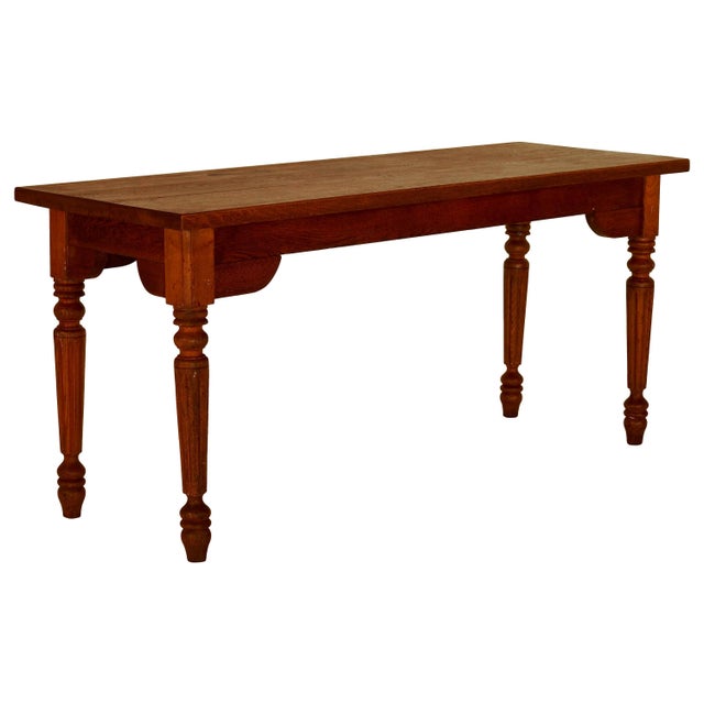 Brown 1920s Traditional Walnut Sofa/Entry Table For Sale - Image 8 of 8