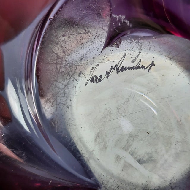 Pink Art Deco Fuchsia Crystal Centerpiece from Val St-Lambert, 1930s For Sale - Image 8 of 11