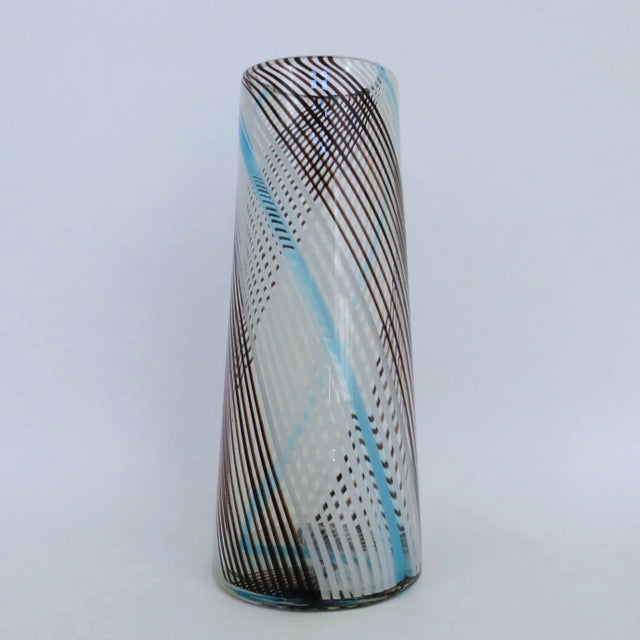 Murano Mezza Filigrana Glass Vase For Sale - Image 9 of 9