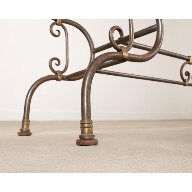 French Belle Époque Steel Marble Bronze Pâtisserie Table Console For Sale - Image 11 of 18