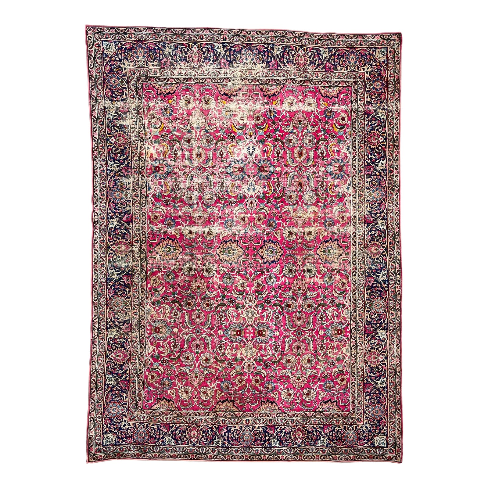 Botanical with Magenta, Green, Mocha, Ice Blue & Canary Yellow Rug 8.11 ...