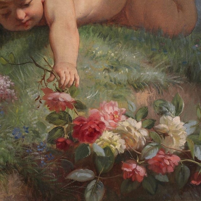 Italian Artist, Nude Figurative Composition, 19th Century, Oil Painting on Canvas, Framed For Sale - Image 9 of 16