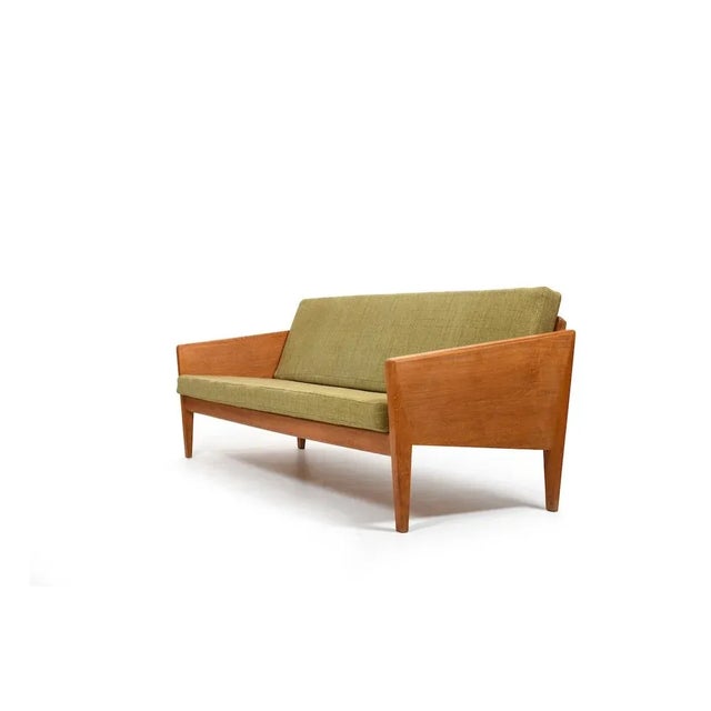 Vintage Oak Sofa by Illum Wikkelsø for Søren Willadsen’s Møbelfabrik, 1950s For Sale - Image 3 of 12
