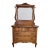 Antique Quarter-Sawn Tiger Oak Dresser With Original Beveled Mirror, C. 1900–1915 For Sale
