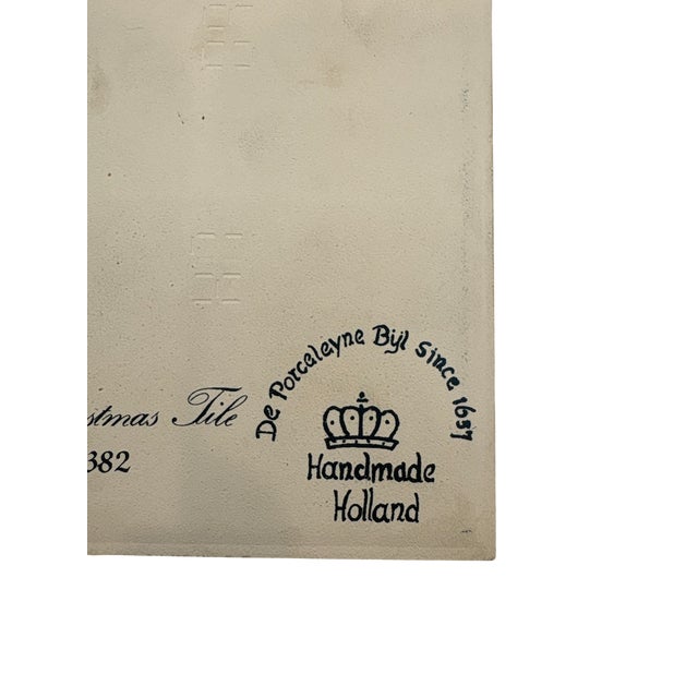 Ceramic First Edition Delft Christmas 1989 Blue and White Decorative Tile Plate Art For Sale - Image 7 of 9