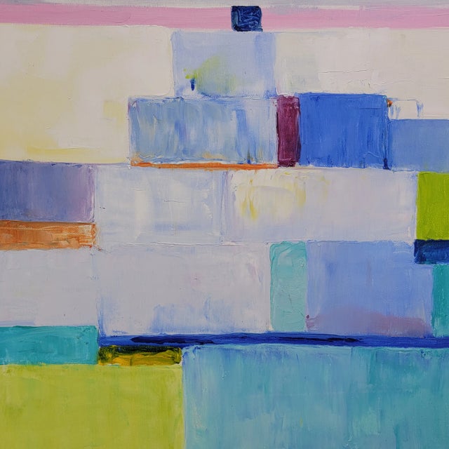 Abstract Abstract Constructivist Oil Painting Canvas Signed "Smith" For Sale - Image 3 of 11