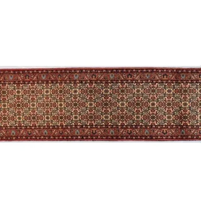 Wool pile genuine hand made very fine Persian Bijar runner -Thick pile.