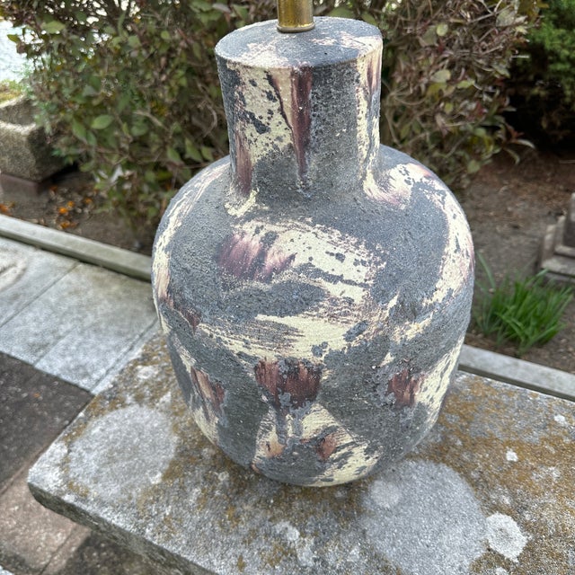 Marcello Fantoni Mid 20th Century Large Italian Studio Pottery Lamp Fantoni Style House of Italy Portland For Sale - Image 4 of 12
