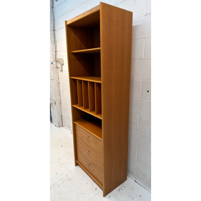 Mid-Century Modern Danish Teak Bookcase With Drawers For Sale - Image 4 of 12
