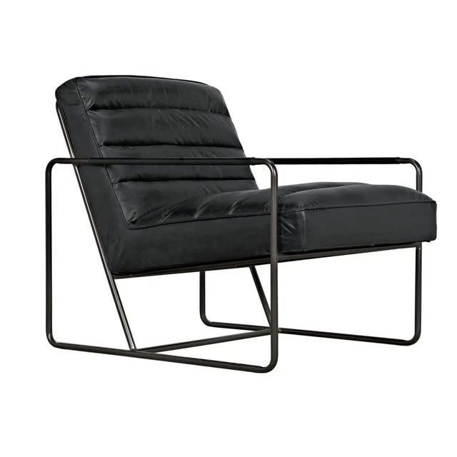 Noir NOIR Demeter Chair, Metal and Leather For Sale - Image 4 of 5
