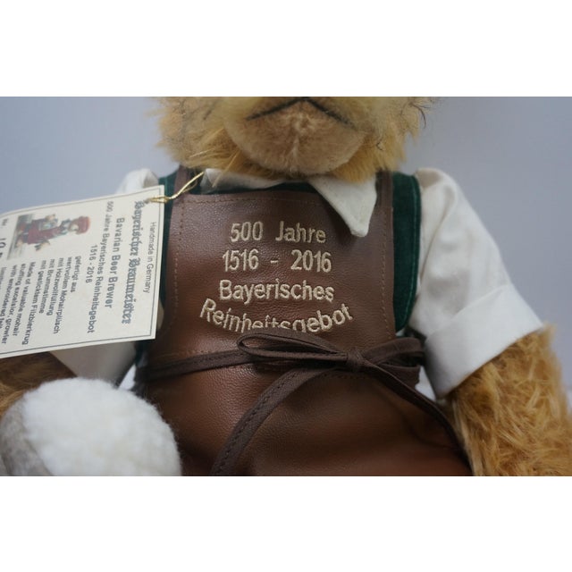 Limited Edition Hermann Coburg "Bavarian Beer Brewer" Mohair Teddy Bear - No. 198/500 For Sale - Image 4 of 7