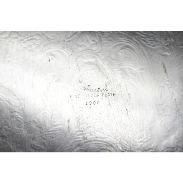 Vintage Amston Victorian Silver Plated Narrow Bar Tray Serving Platter For Sale - Image 12 of 13