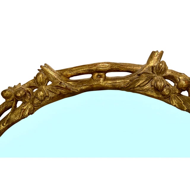 Monumental 19th-Century French Faux Bois Giltwood Mirror in the Naturalist Style For Sale - Image 4 of 11