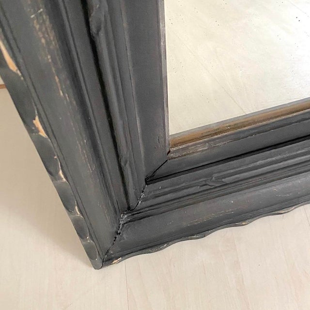 Mirror in Matte Black Wood, 1950s For Sale - Image 6 of 17