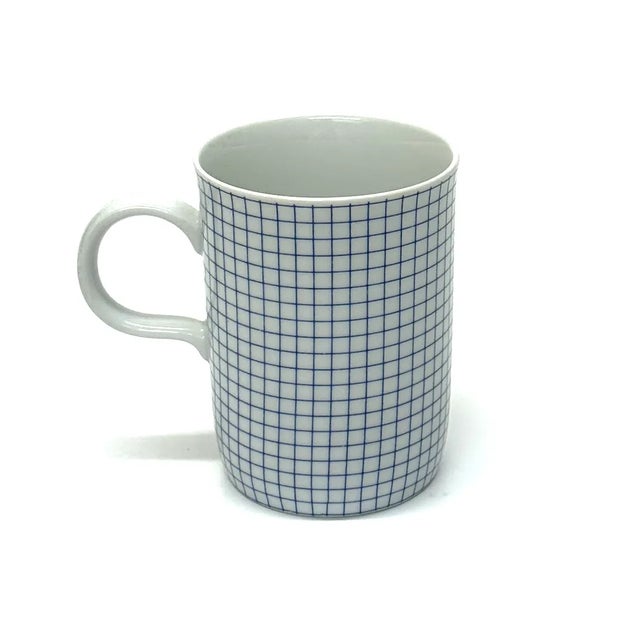 Ceramic Vintage Grid Pattern Ceramic Mug Curation - Group of 4. For Sale - Image 7 of 10