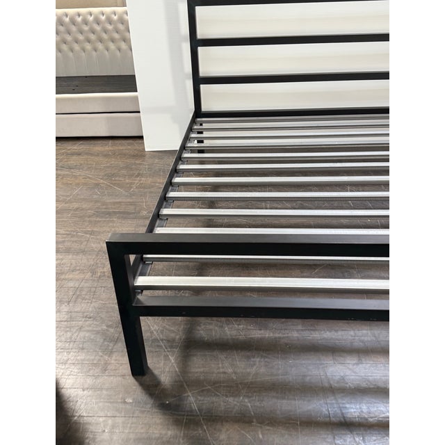 California King Room & Board Parsons Bed Frame, Natural Steel For Sale In San Francisco - Image 6 of 12