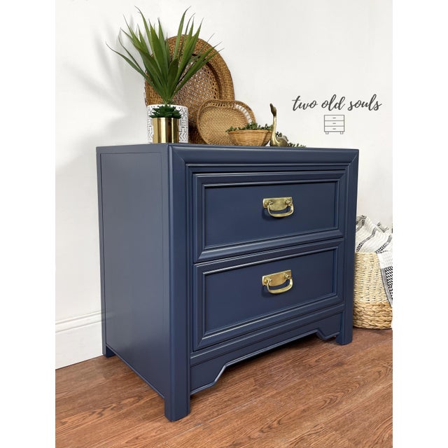 Vintage Navy Blue Nightstand Chairish