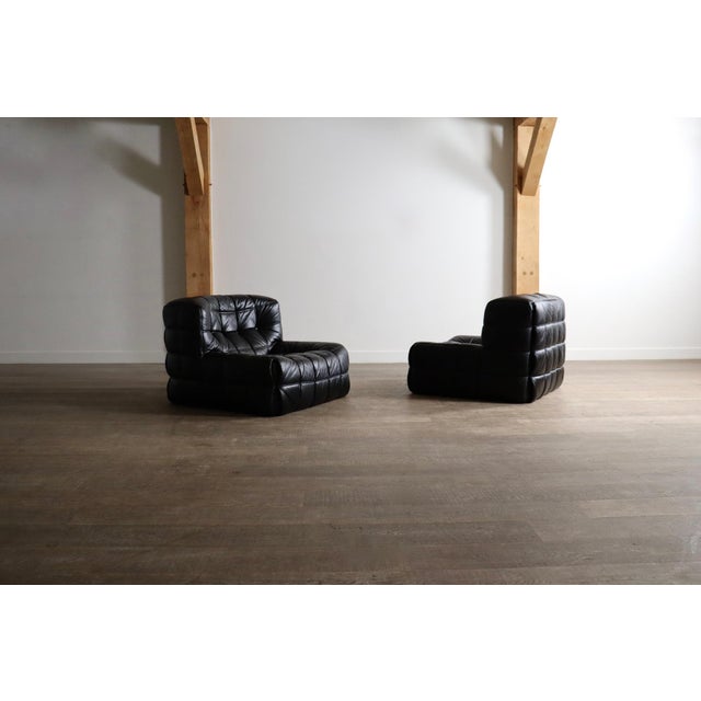 Kashima Lounge Chairs in Leather by Michel Ducaroy for Ligne Roset, 1969, Set of 2, Set of 2 For Sale - Image 9 of 15