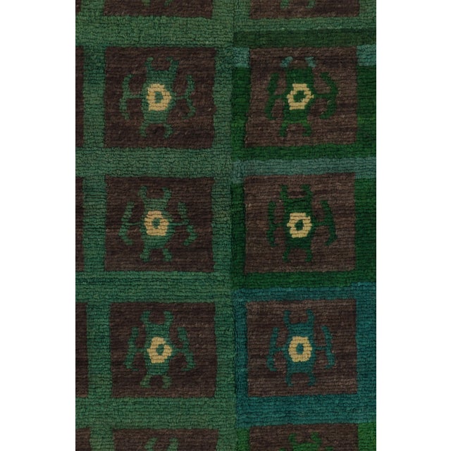 Vintage Turkish Tulu Rug With Playful Teal Geometric Pattern - Rug & Kilim For Sale In New York - Image 6 of 8