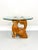 Late 20th Century 1980's Carved Wood Foo Dog Guardian Lion Glass Top Accent Table For Sale - Image 5 of 11