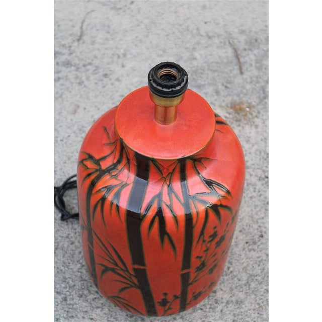Italian Ceramic Table Lamp in Red by Zaccagini Design, 1960 For Sale - Image 14 of 18