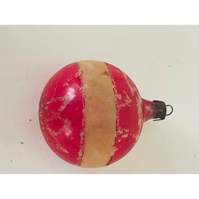 Antique American WWII blown glass indent ornament with no silver. Rare collectible.