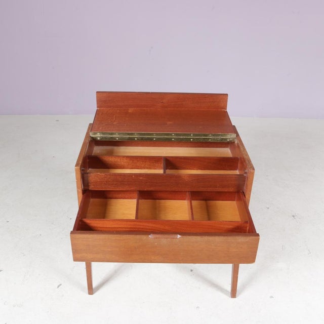 Wood Teak Sewing Box, Netherlands, 1960s For Sale - Image 7 of 10