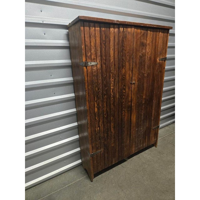 Stunning, authentic antique primitive wood cubby cabinet. Exceptionally well-built piece features 35 individual sorting...