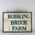 Wood 1930s Joyful Double Sided Wooden Trade Sign Advertising "Bubbling Brook Farm" in Green Paint For Sale - Image 7 of 10