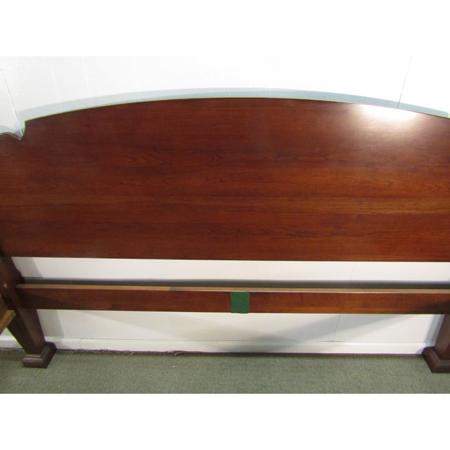 1990s Pennsylvania House Solid Cherry King Size Rice Carved Poster Bed For Sale - Image 5 of 8