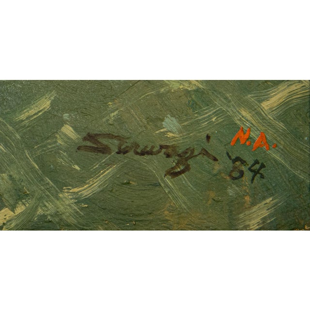 1980s Double-Sided Oil Painting by Albert Serwazi Na For Sale - Image 4 of 4