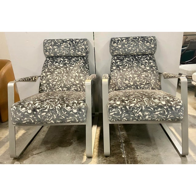 Metal Caracole Abstract Modern Exposition Lounge Chairs Pair For Sale - Image 7 of 7