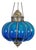 Vintage Turquoise Glass Pumpkin Pendant Light Large For Sale