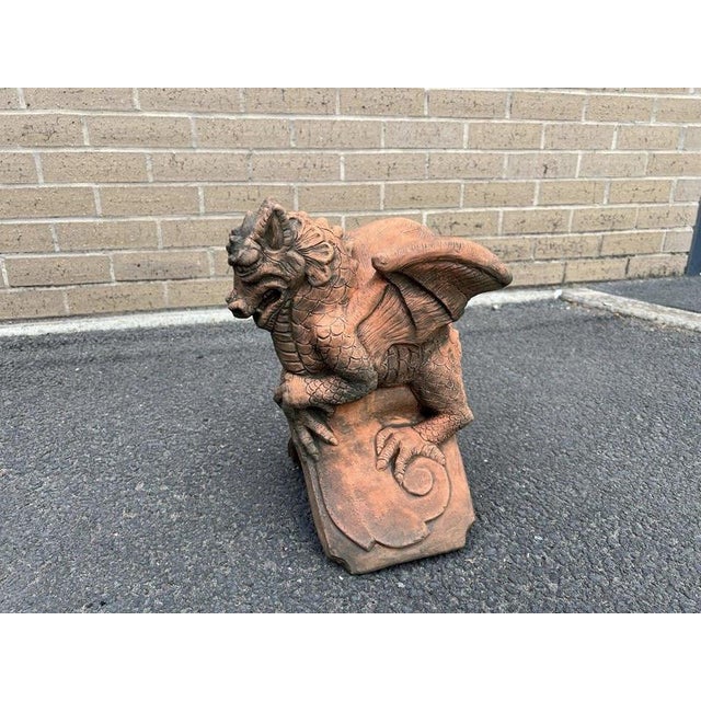 Brown British St Georges Dragon Stone Roof Ridge Tile Finial Garden Ornament For Sale - Image 8 of 13