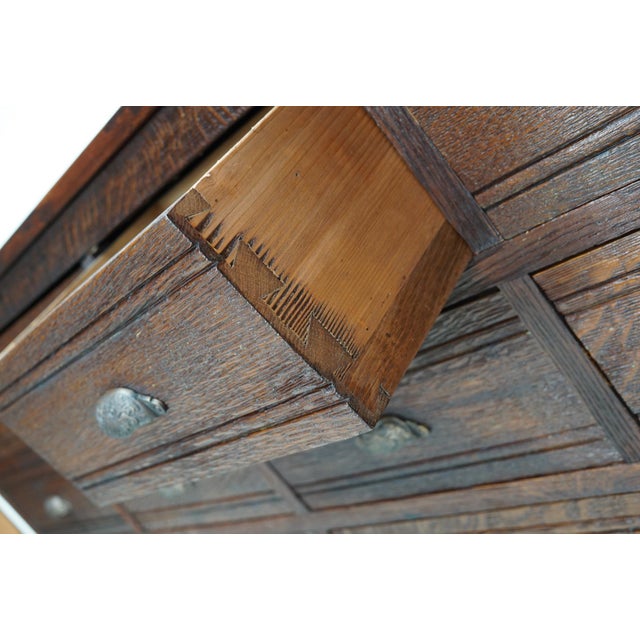 1920s French Oak Hardware Store Apothecary Cabinet, 1920s-1930s For Sale - Image 5 of 16