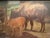 A 1900s oil painting on wood of a buffalo and calf by Karl Appel (German, 1866–1937) — the Altona/Hamburg animal painter...