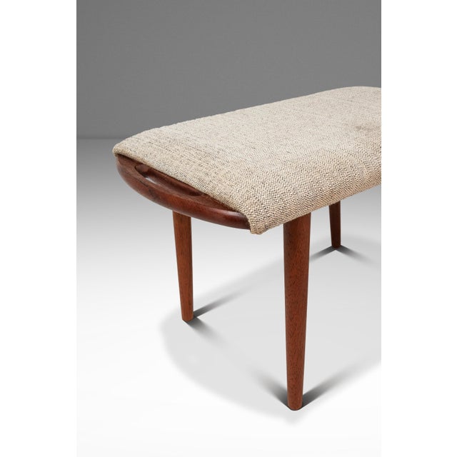 Danish Mid-Century Modern Foot Stool / Ottoman in Solid Teak Styled After Hans Wegner in Teak, C. 1980s For Sale - Image 10 of 14
