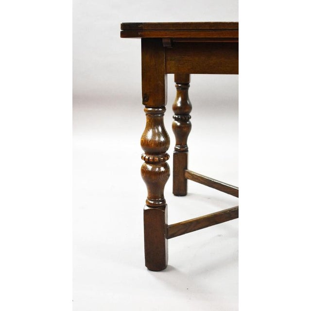 1920s Vintage Oak Draw Leaf Dining Table and Chairs, 1920, Set of 5 For Sale - Image 5 of 10