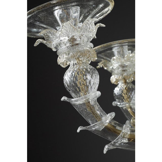 Large Murano Glass and Gold Chandelier For Sale - Image 14 of 18