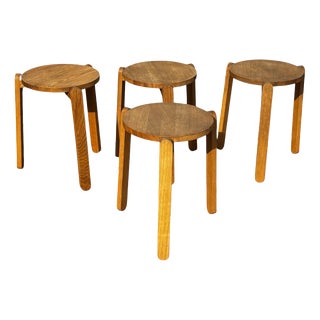 Oak Nomad Stacking Stools from Skagerak, Set of 4 For Sale