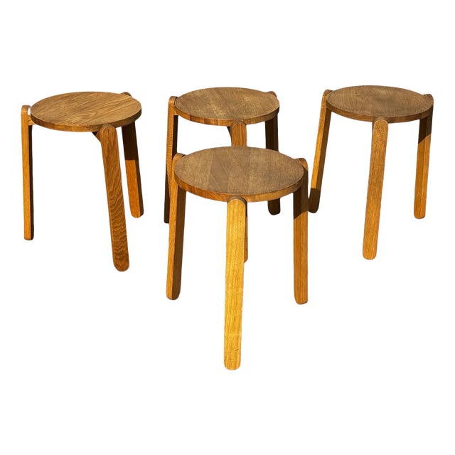 Oak Nomad Stacking Stools from Skagerak, Set of 4 For Sale