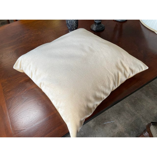 Contemporary 1990s Tapestry Pillow From Belgium With Beige Cotton Velvet Back For Sale - Image 3 of 5