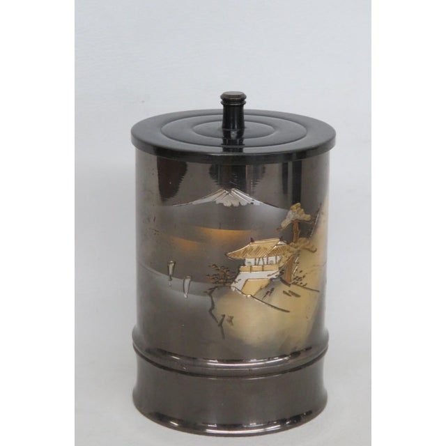 Mid 20th Century Japanese Mixed Metal Vessels Set of 4 Chokin Style Decorative Containers 5038b For Sale - Image 5 of 18